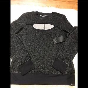 NWT Koral Black And Gray Cutout Sweatshirt M $160